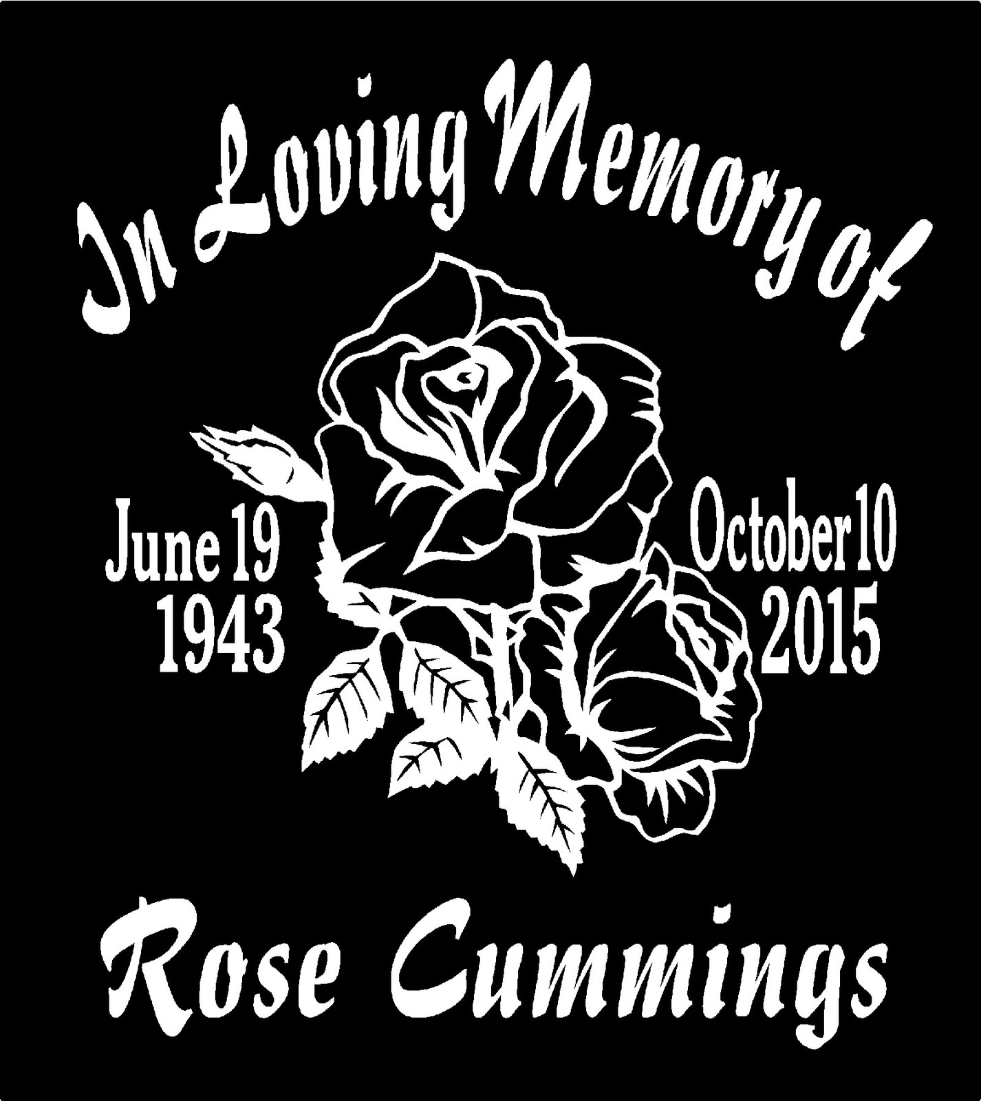 In Loving Memory Of Decal Rose Name Date Custom Car Window Vinyl Sticker