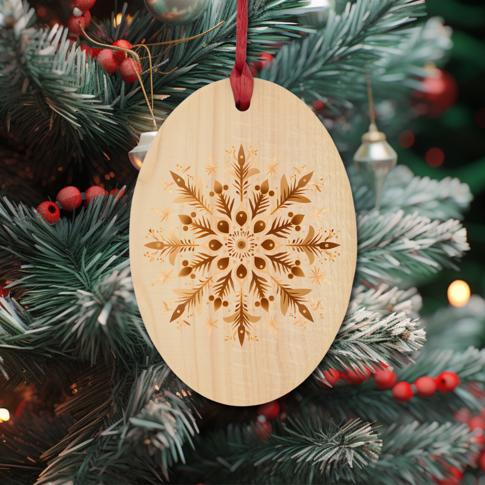 Neutral Christmas Snowflake UV DTF Sticker Transparent Decal