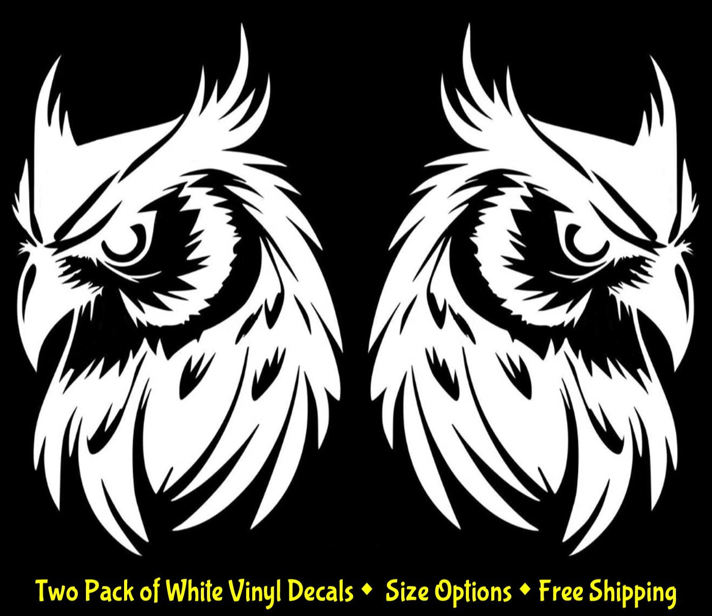 Owl Graphic Vinyl Decals Car Truck Window Tablet Notebook Tumblers Mugs