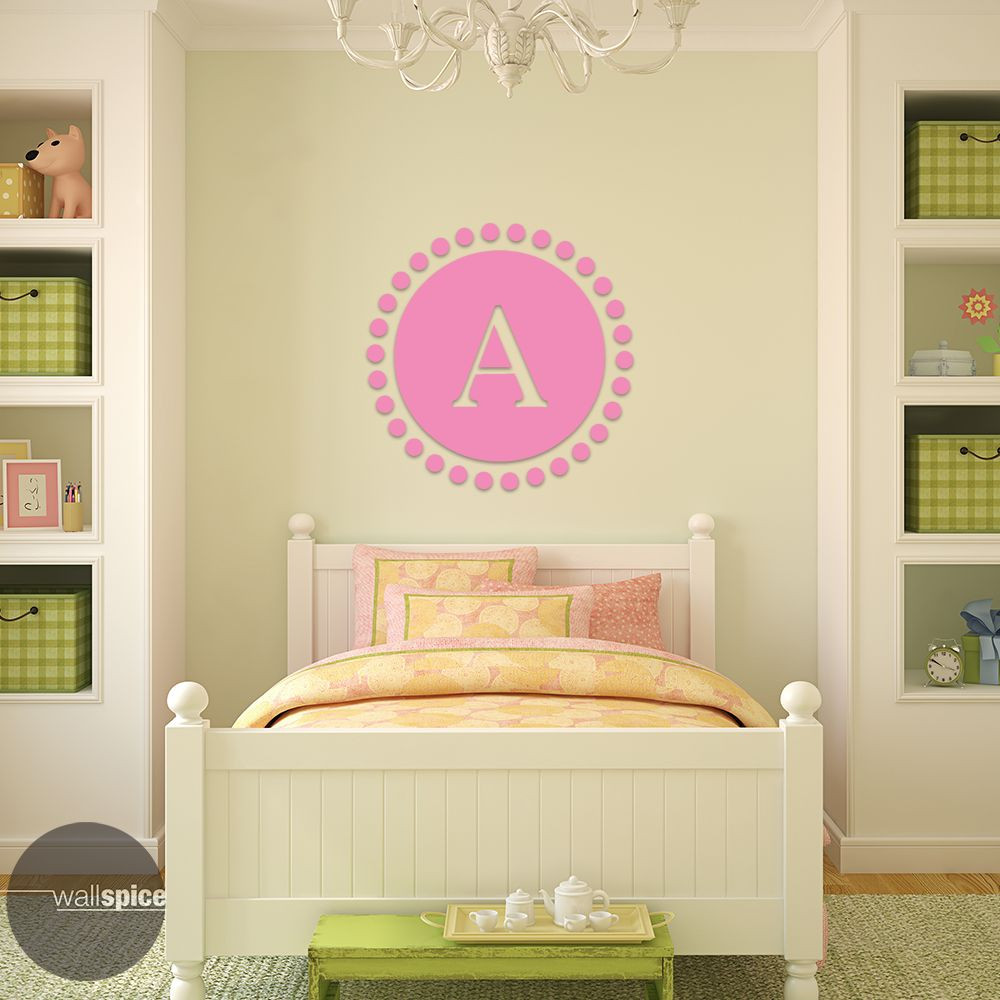 Single Letter Circle Monogram Vinyl Wall Decal Sticker