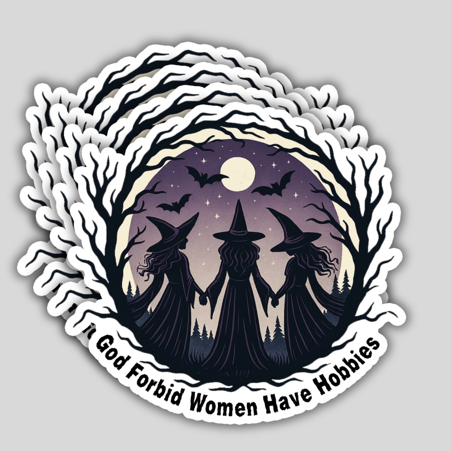 4pcs God Forbid Women Have Hobbies Stickers – Feminist Vinyl Decals