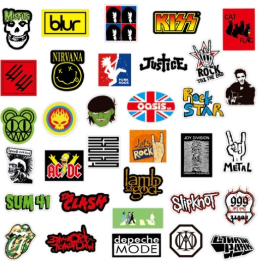100PCS Rock Band Stickers Lot Punk Music Heavy Metal Bands Sticker Decal