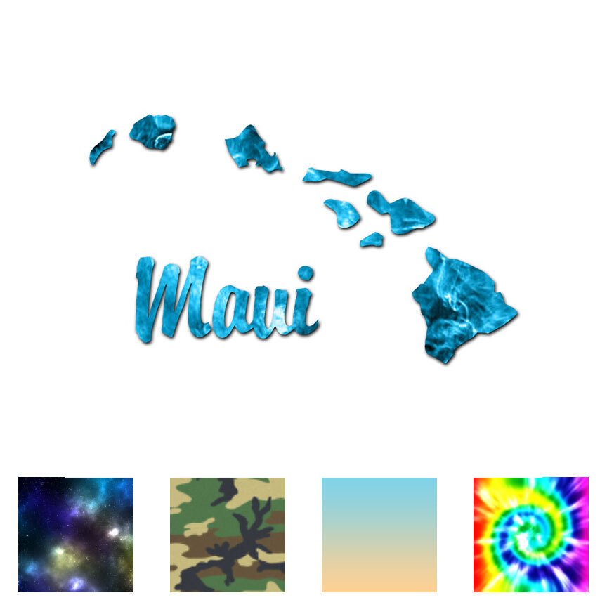 Maui Hawaiian Islands – Decal Sticker – Multiple Patterns & Size – ebn2390