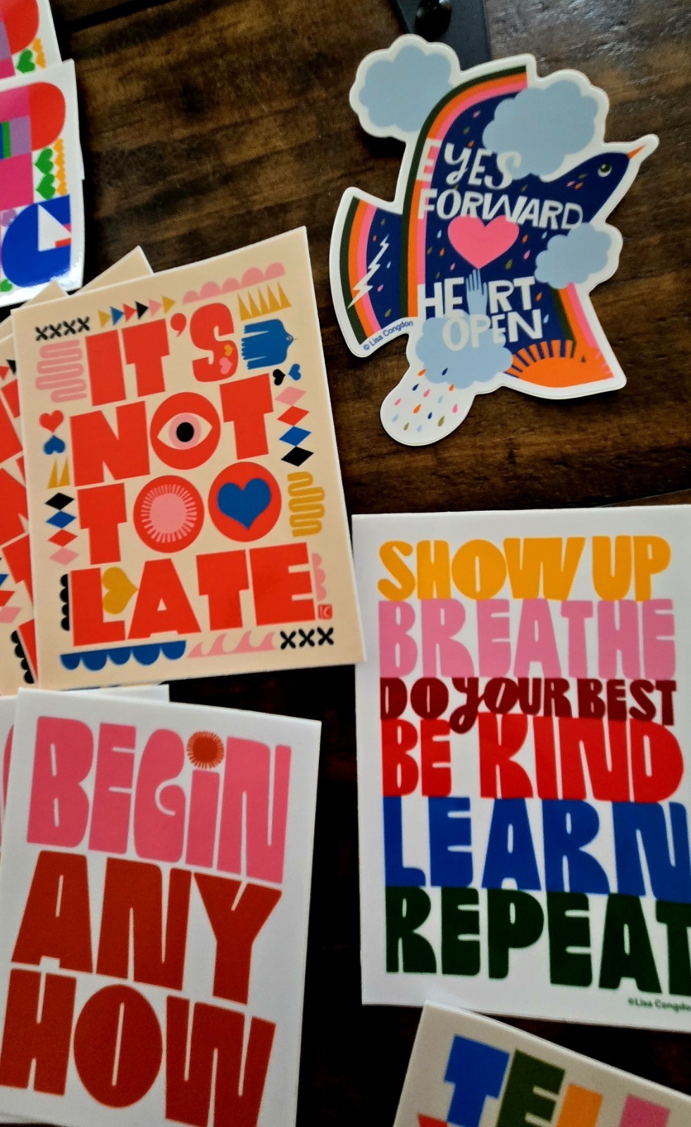 Lisa Congdon 22 Assorted Stickers Motivational Colorful New