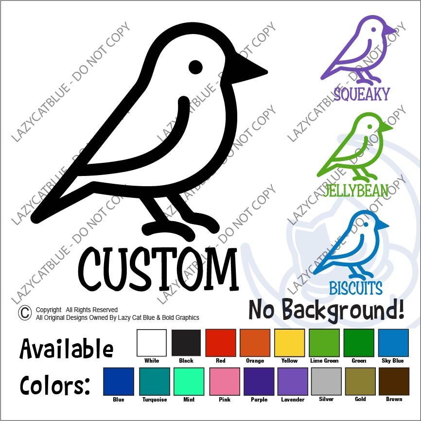 Custom Bird Name Decal Sticker Parrot Pet Lover Crazy Lady Gift Personal Name