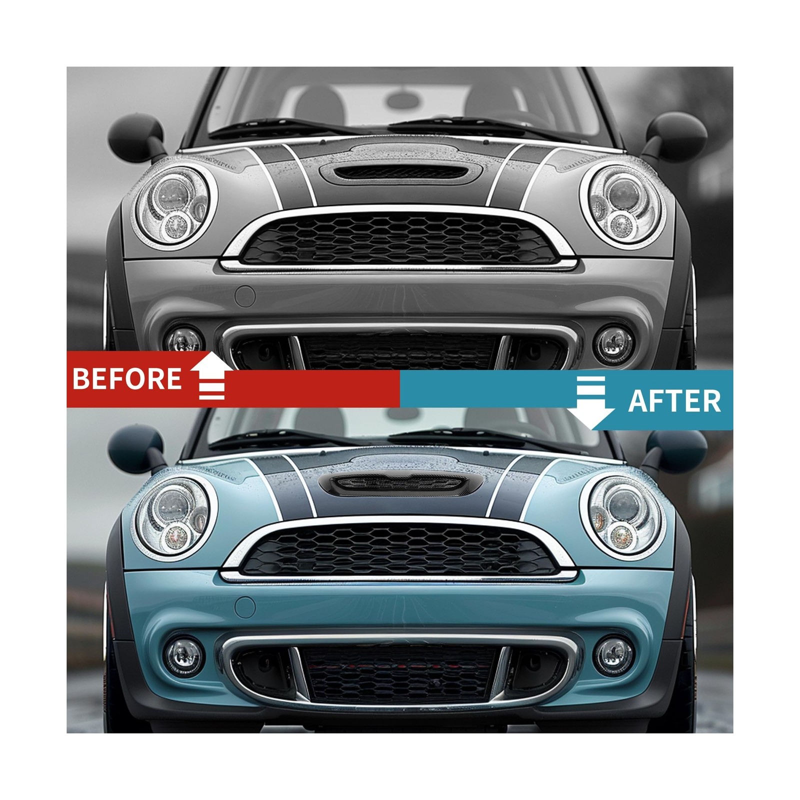 Kojem Hood Bonnet Air Intake Vent Scoop Cover Compatible with 2007-2013 Mini …