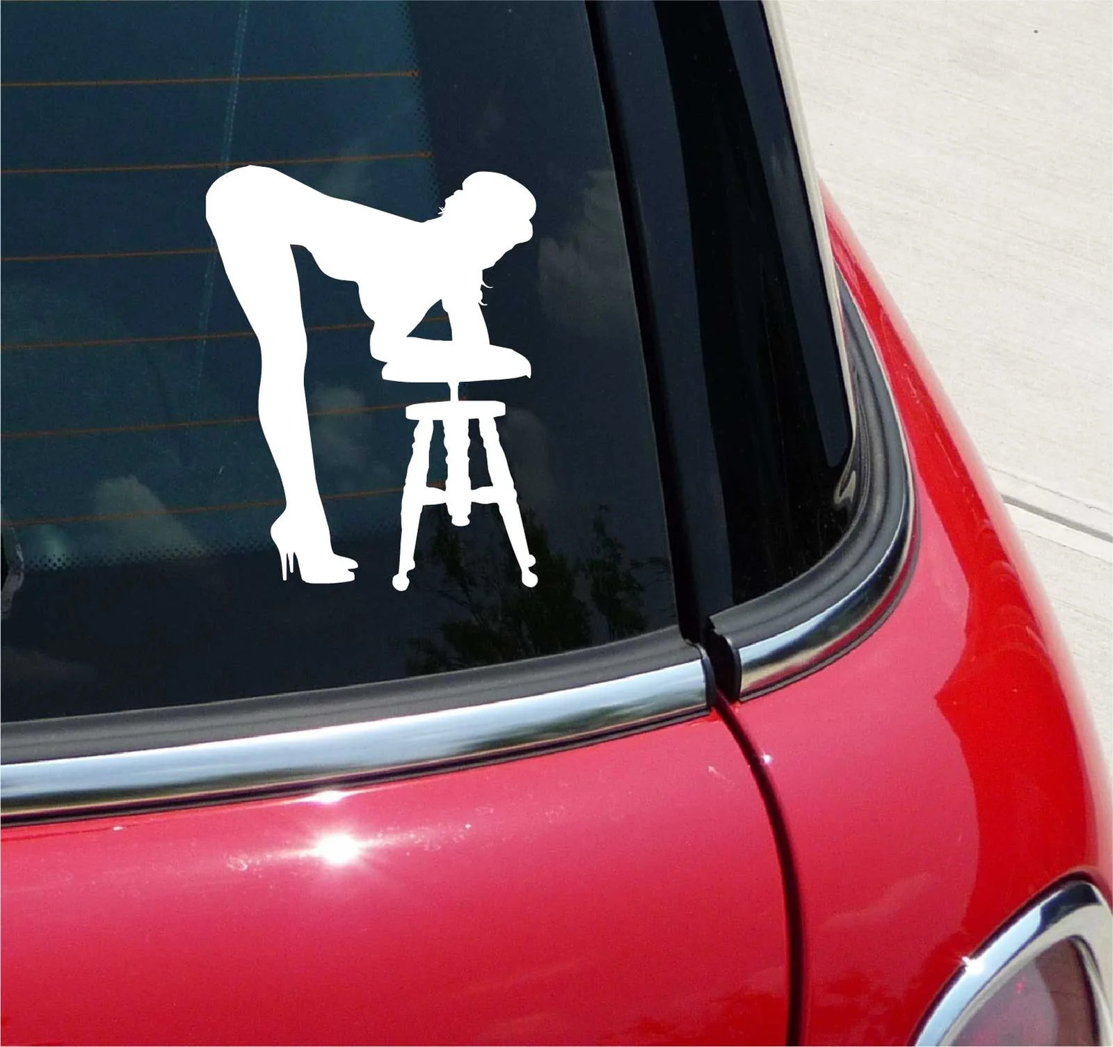 GIRL STOOL SEXY STRIPPER DANCER GRAPHIC DECAL STICKER ART CAR WALL