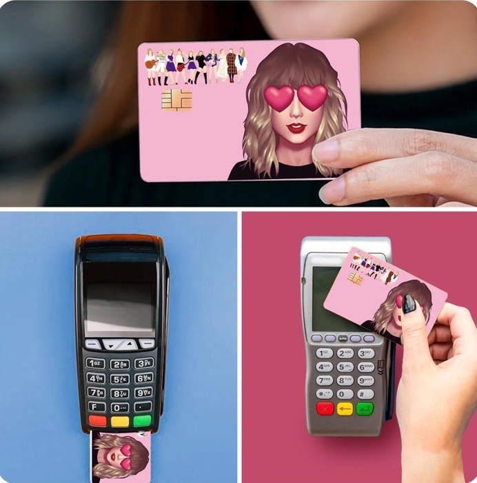 Pink Lady Girl Credit Card Debit Skin Cash Decal Wrap Sticker Bank Ebt Money