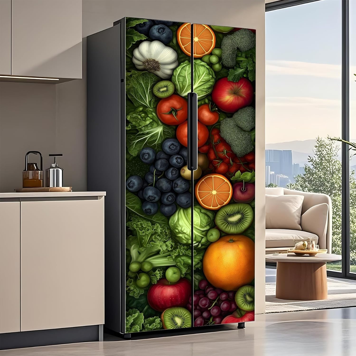 Self-Adhesive Refrigerator Wrap Set – Removable Vinyl Fridge Stickers, Peel &…