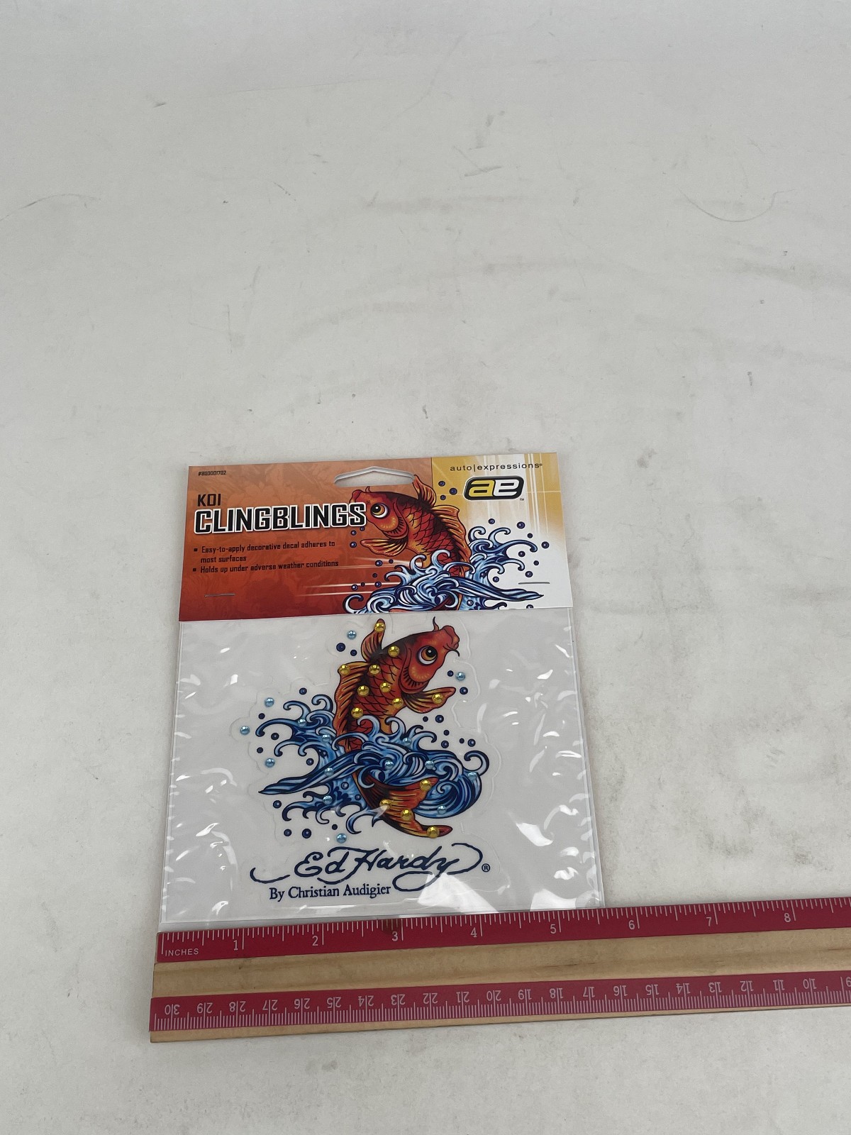 2 Ed Hardy Koi Crystal Decal Emblem Sticker Auto Notebook Cellphone Luggage Car