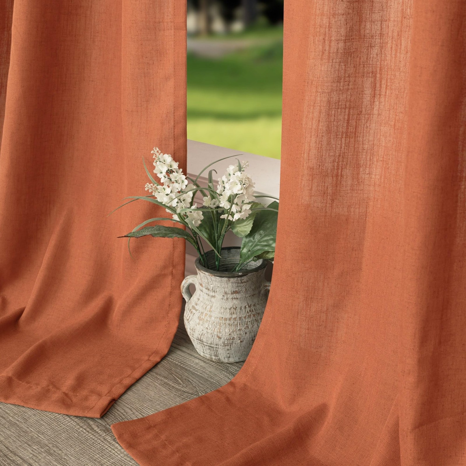 Dusty Burnt Orange Curtains 63 Inch Length for Living Room 2 Panels… Fast Ship
