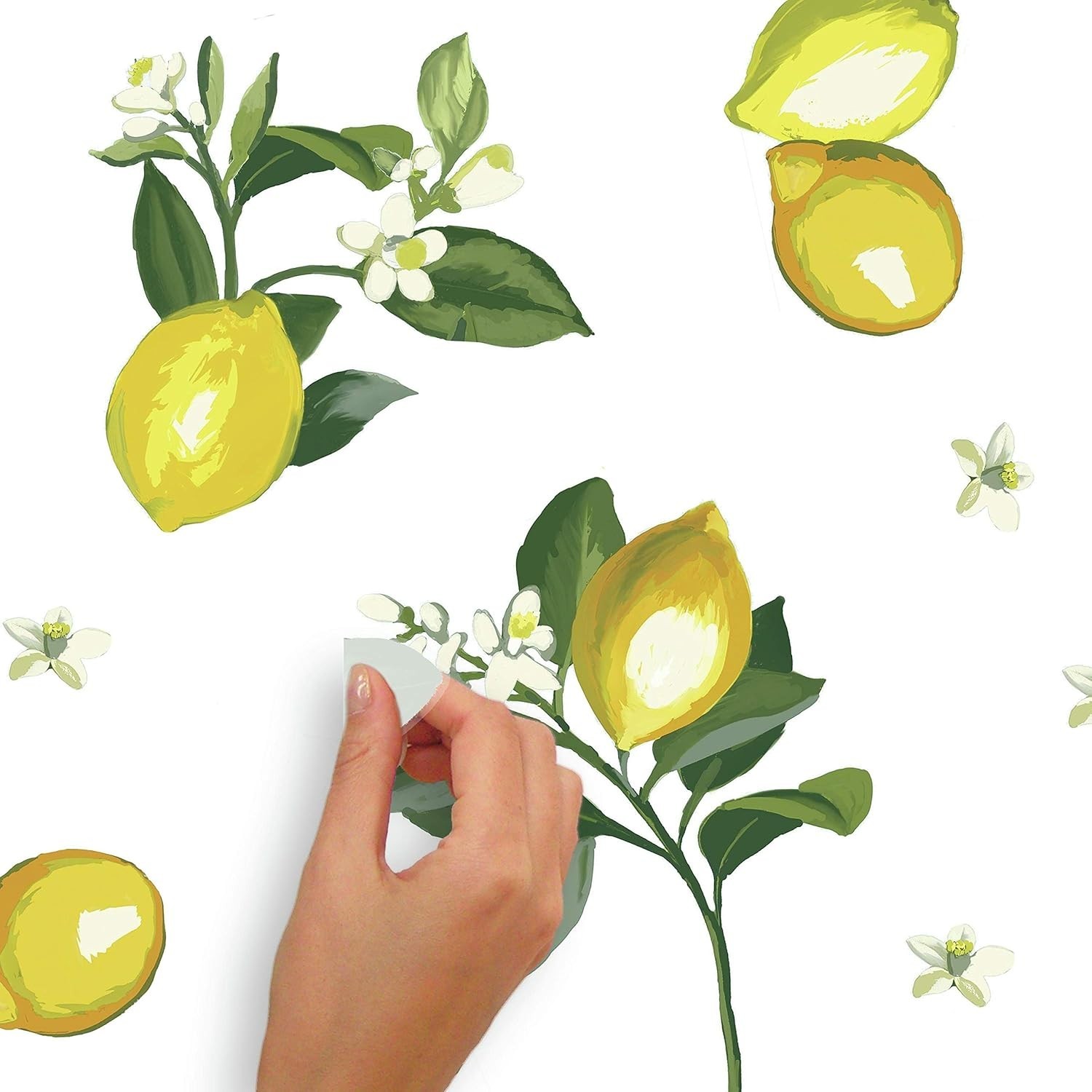Giant Lemon Wall Decals – Bright Kitchen Fruit Peel and Stick Wall Art Stickers