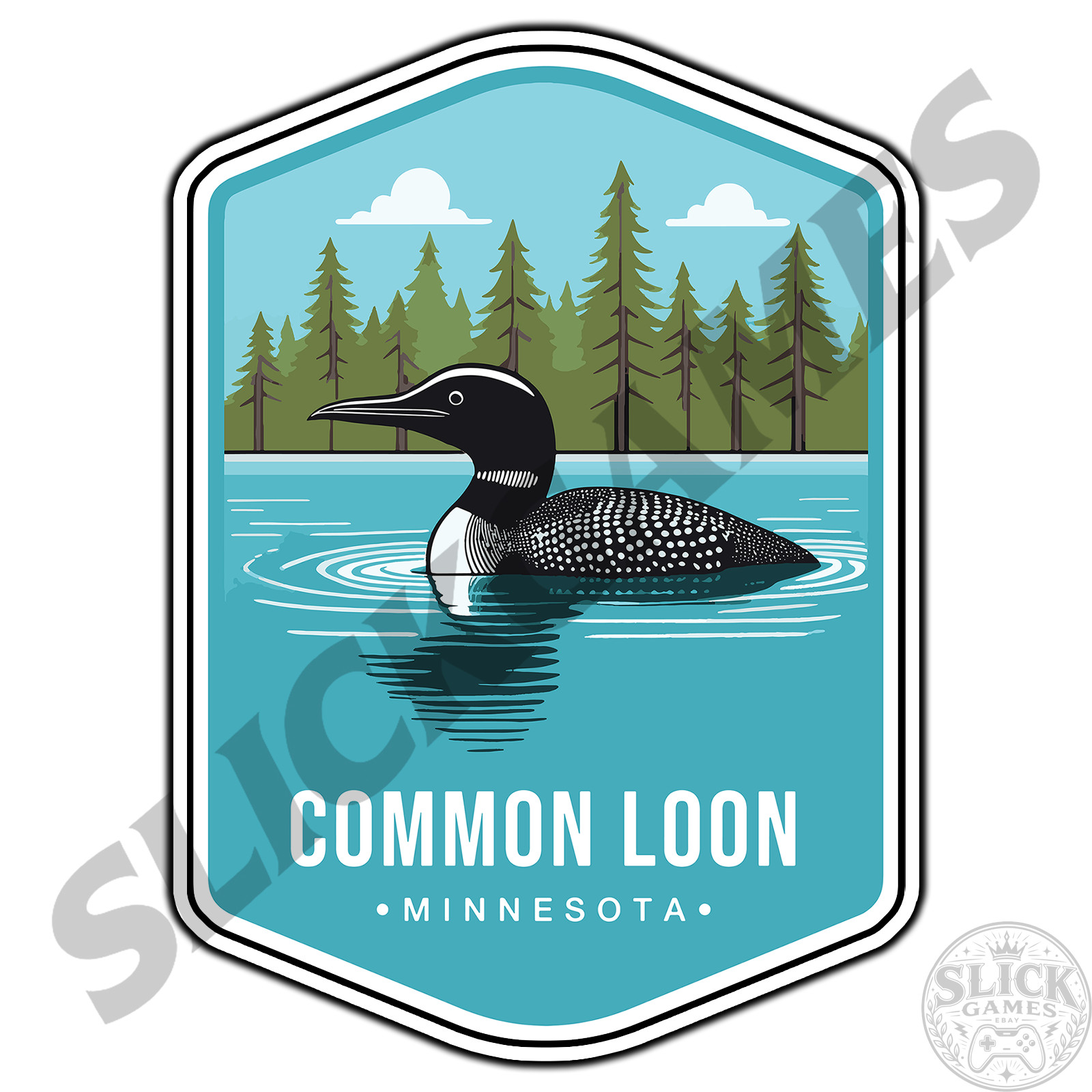 Common Loon Minnesota State Animal Travel #1 Sticker Waterproof Vinyl Decal