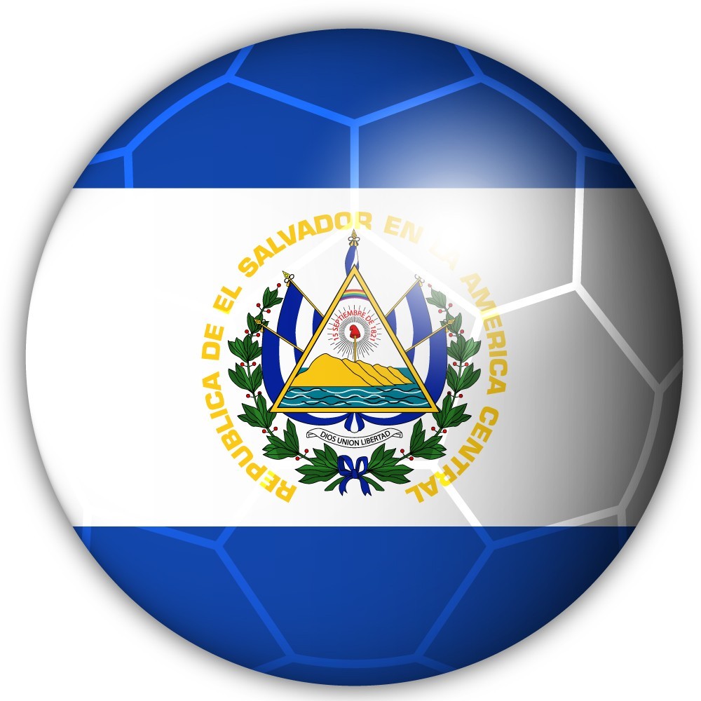 El Salvador Soccer Ball Round Shaped Flag Cut To Shape Vinyl Sticker