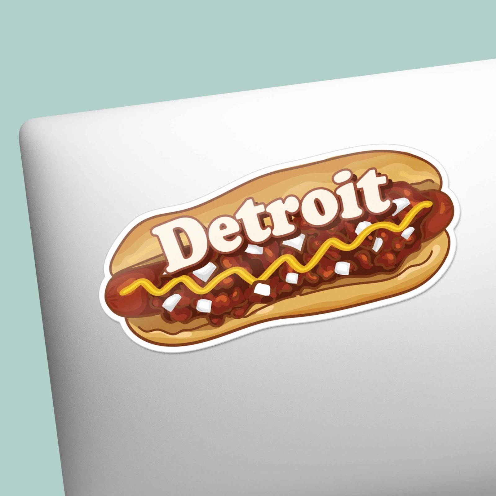 Detroit Coney Dog Sticker – Funny Midwest Michigan Decals for Laptop