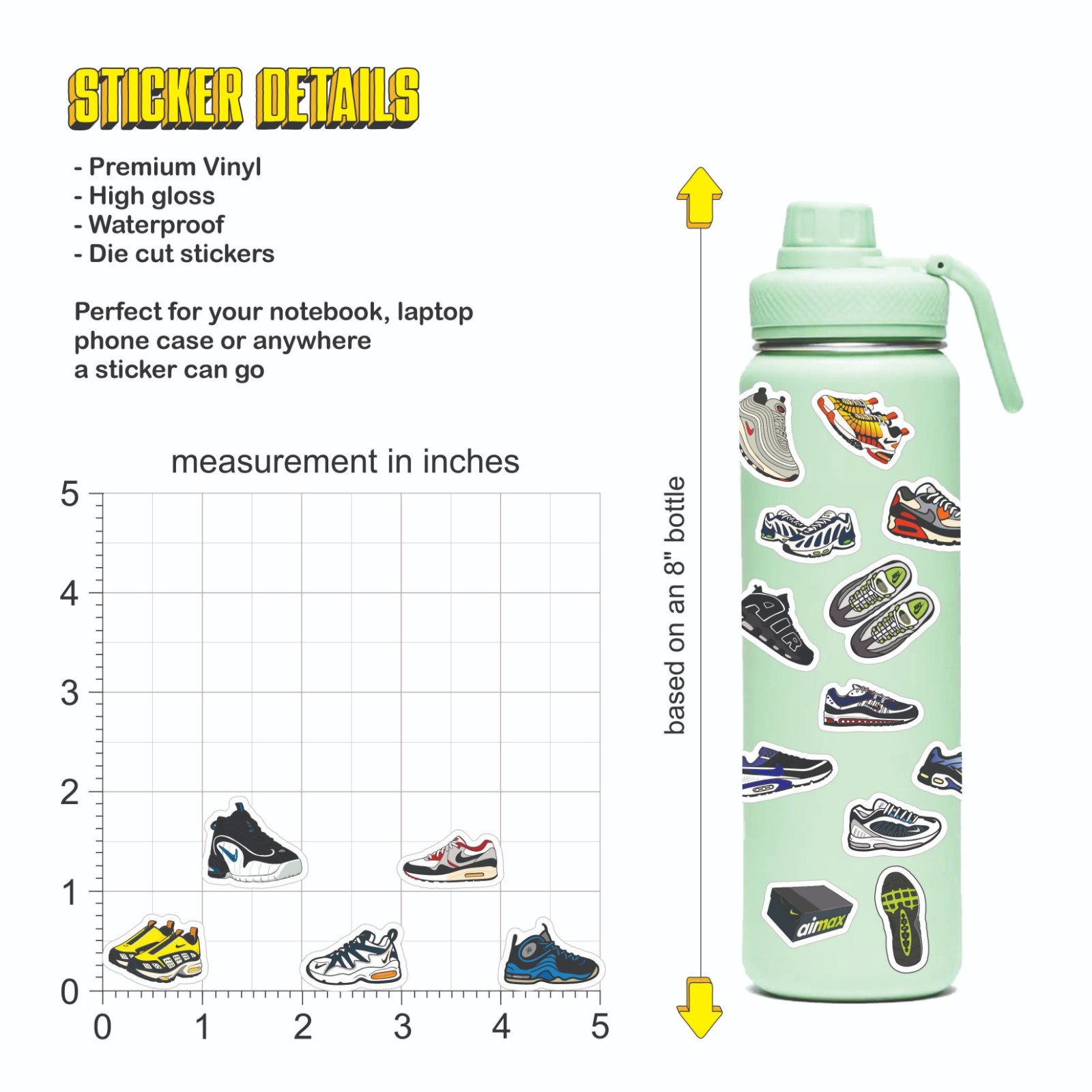 Nike Air Max SUPER CUTE mini sticker pack of 32 Dainty Supreme Stussy Kith