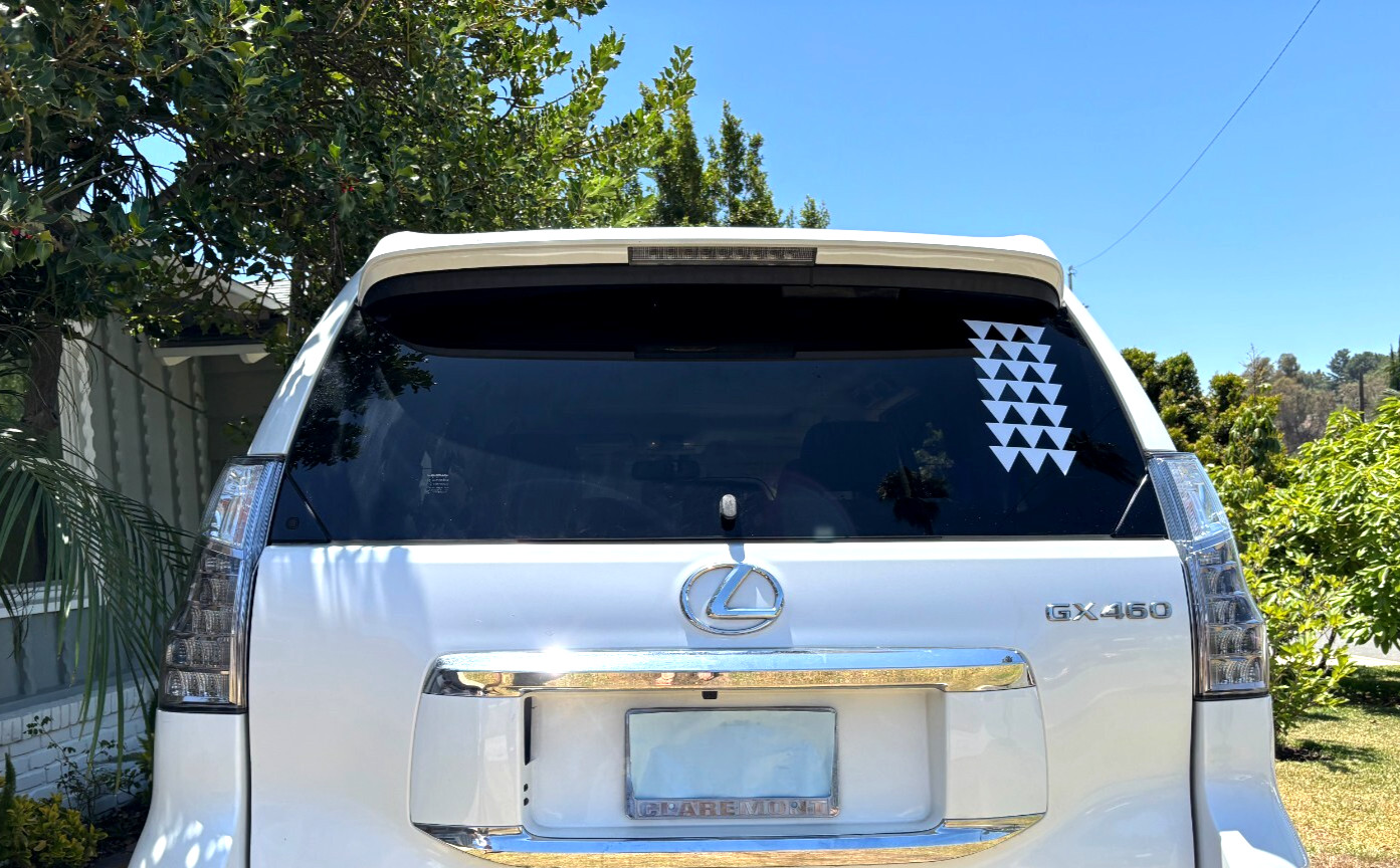12" Silver Hawaiian Design Tribal Triangle Arrows Vinyl Car Window Decal Sticker