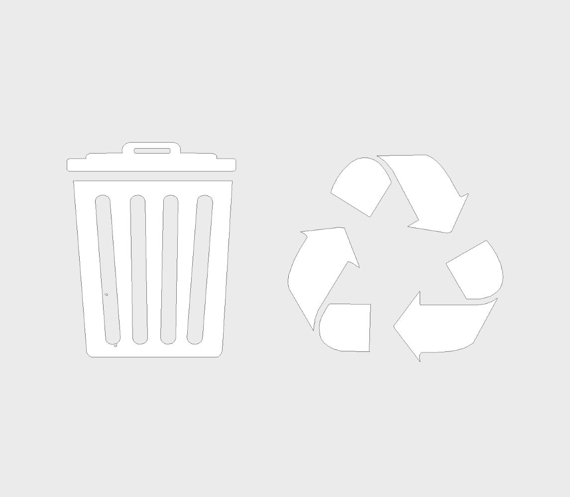 Recycle & Trash Decal Logo Symbol Trash cans Garbage Bins Vinyl Sticker