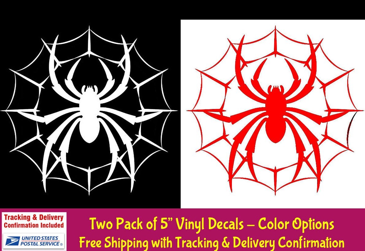 Spider in Web Vinyl Decal Car Truck Window Mirror Tablet Laptop Tumbler Notebook