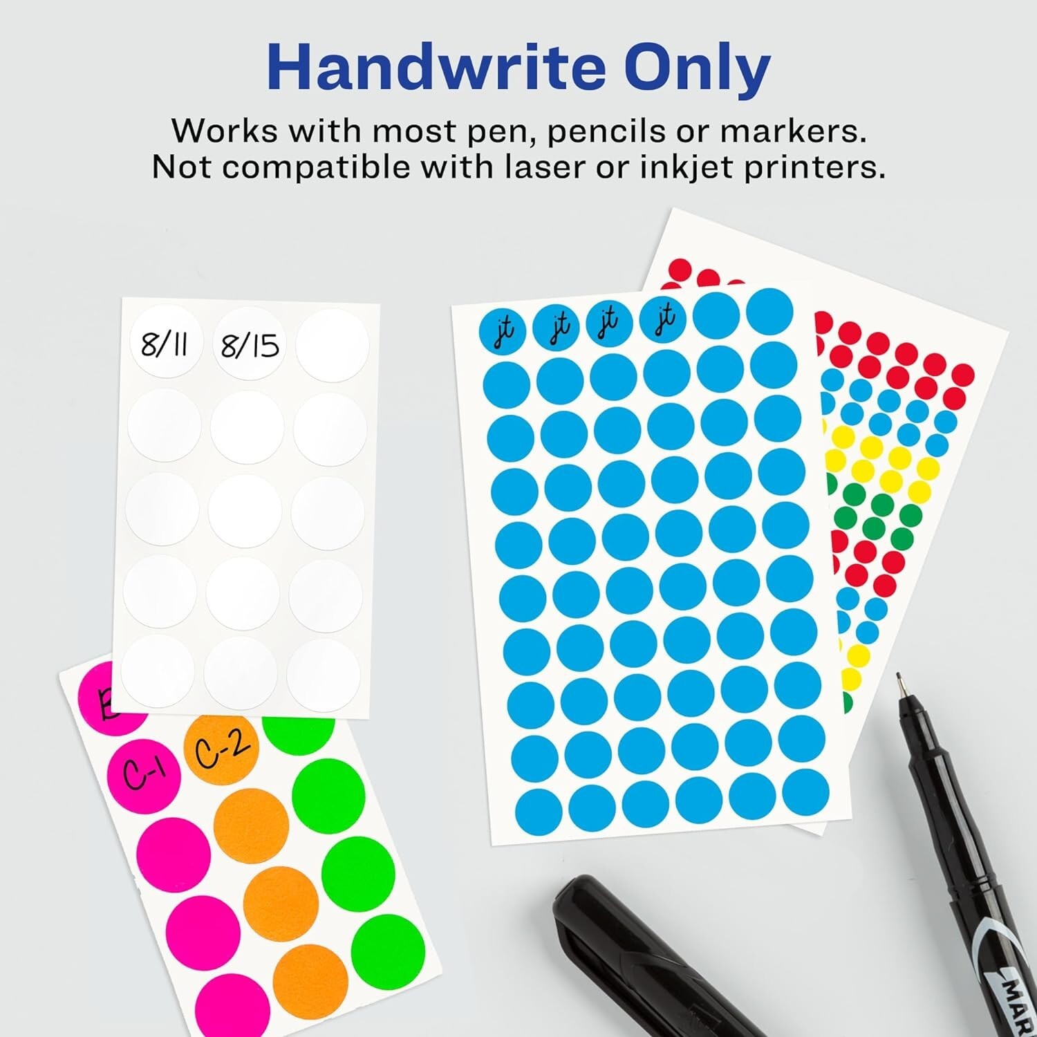 Avery Garage Sale Removable Labels, 3/4 Inch Round Labels, Assorted Colors