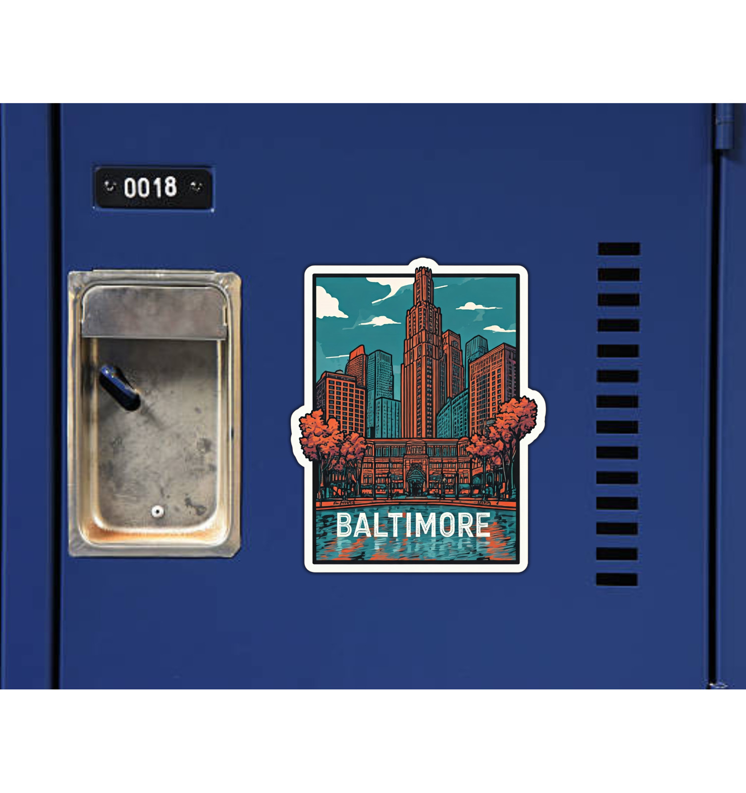 Baltimore Maryland Fridge Magnet or Laptop Sticker