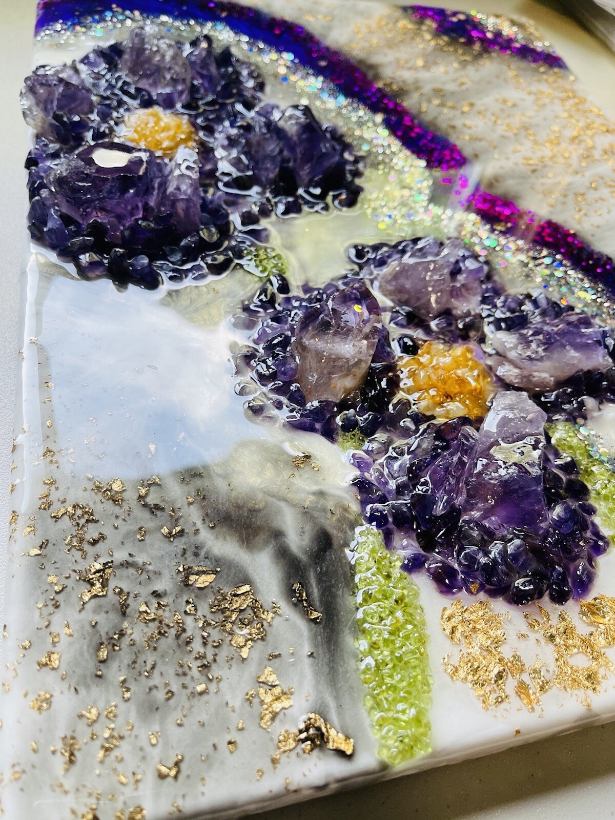 Amethyst Crystals Wall Decor