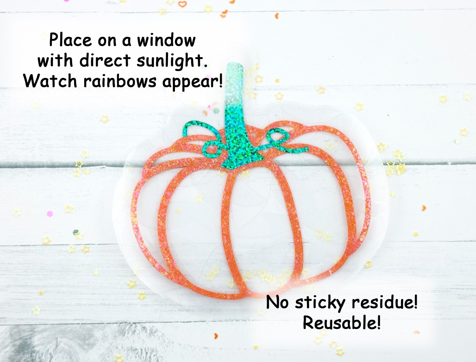 Pumpkin Suncatcher Sticker Window Cling Decal Rainbow Maker Prism
