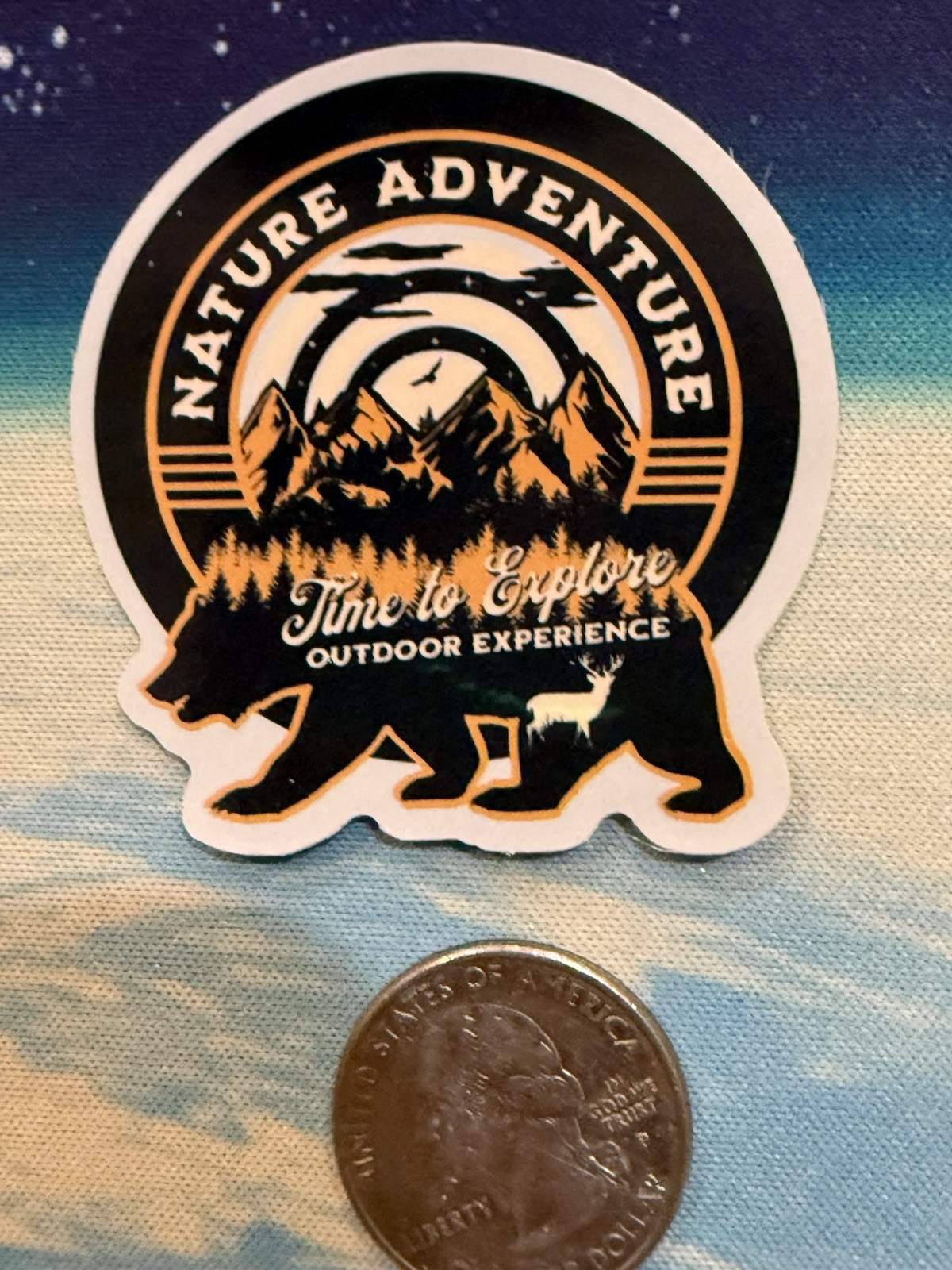Outdoors Hiking Camping Adventure Nature Mountain Forest Trail Sticker Decal