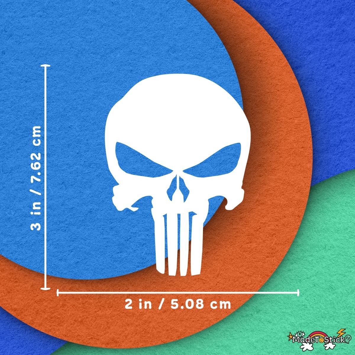 Skull Logo Tactical Gothic Style Vinyl Decal Car Motorcycle Sticker 3"x2"