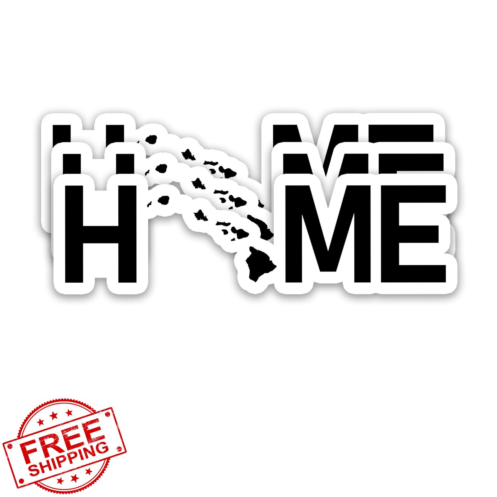 3pc Hawaii Map Sticker 3×1" Waterproof Vinyl US State Laptop Decal
