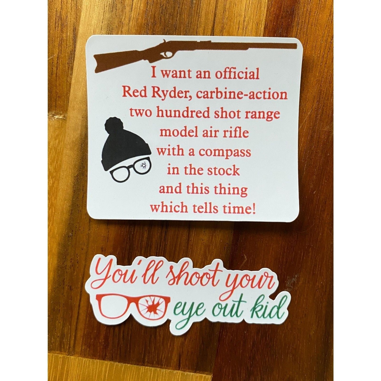 A Christmas Story Sticker Set (4) Ralphie Waterproof Movie Inspired Leg Lamp
