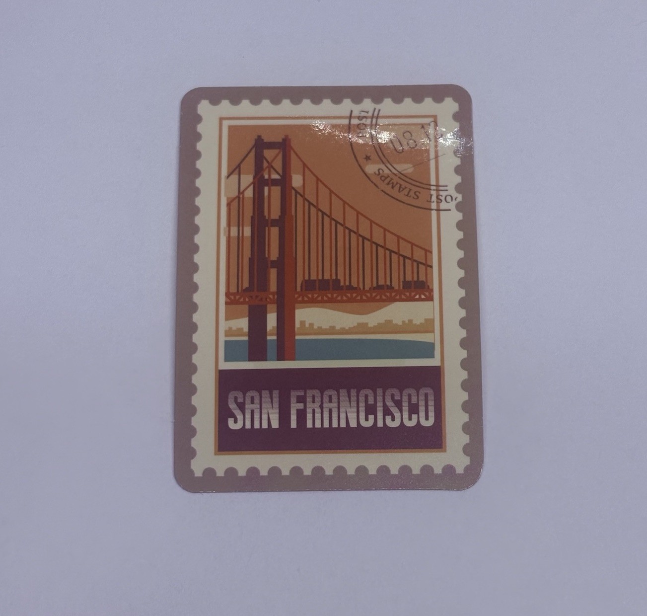 Golden Gate Bridge Postage Stamp Novelty Sticker Vinyl Decal Travel Cool Art Tc9