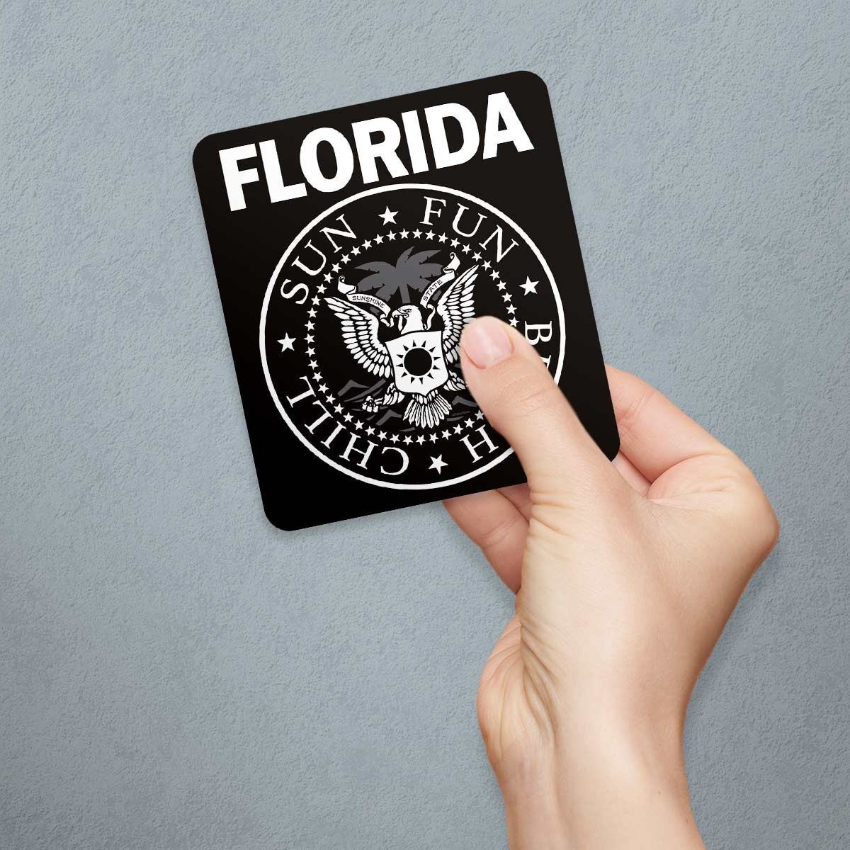 Vinyl Sticker: Florida Punk Rock Logo Style, US Florida State Souvenir