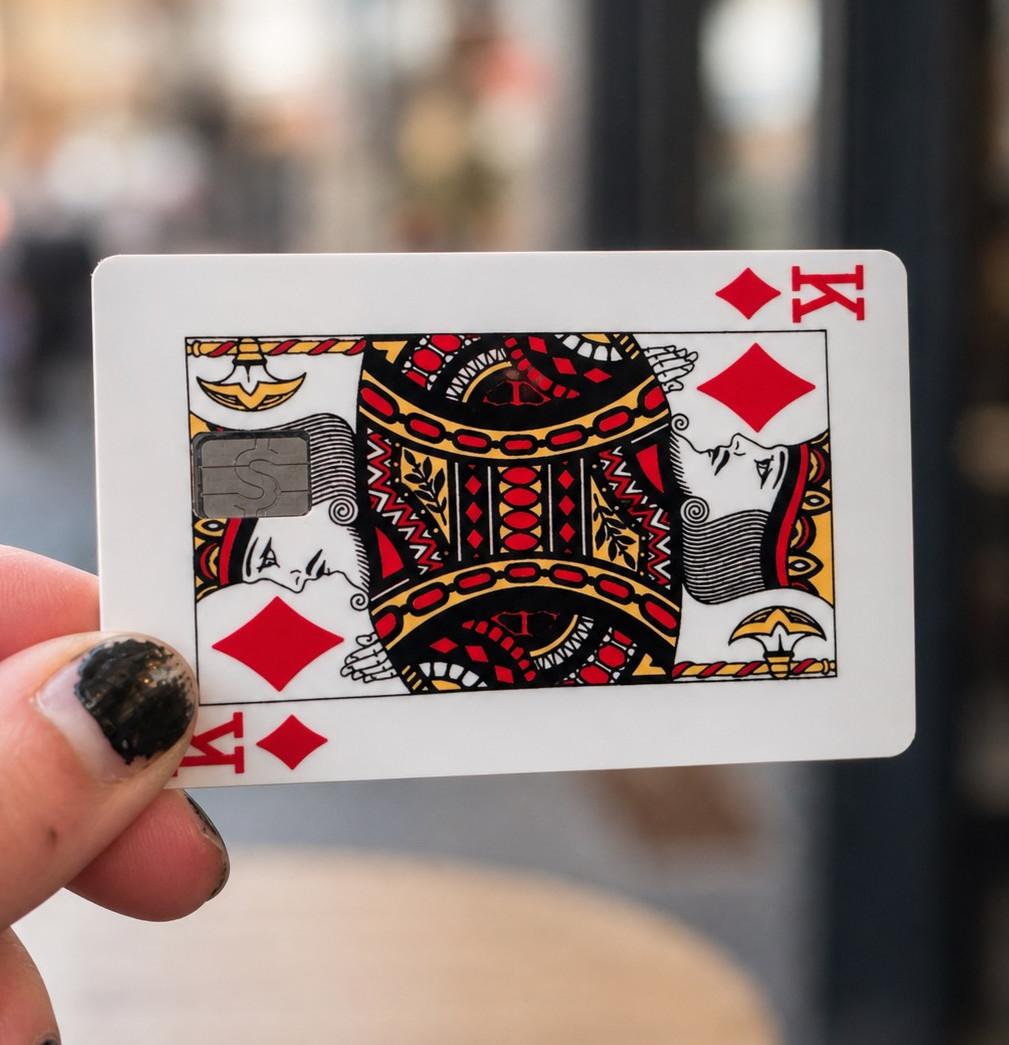 King of Diamonds Credit Debit Card Skin Cover Sticker Chip Funny Decal – 2 Pack