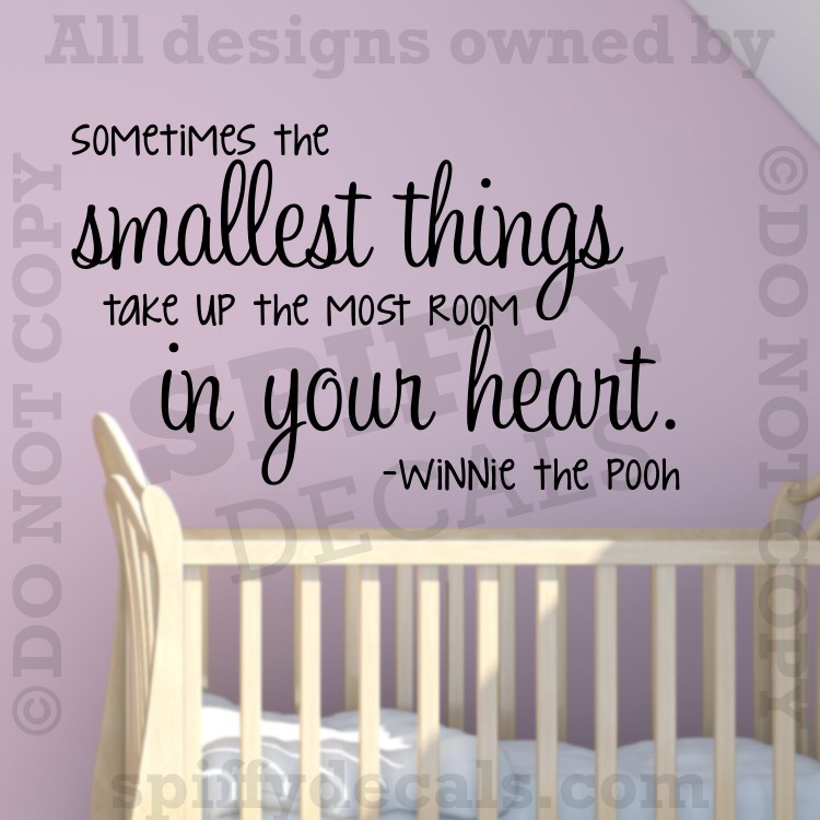 Sometimes The Smallest Things Winnie Pooh Quote Vinyl Wall Decal Nursery Sticker