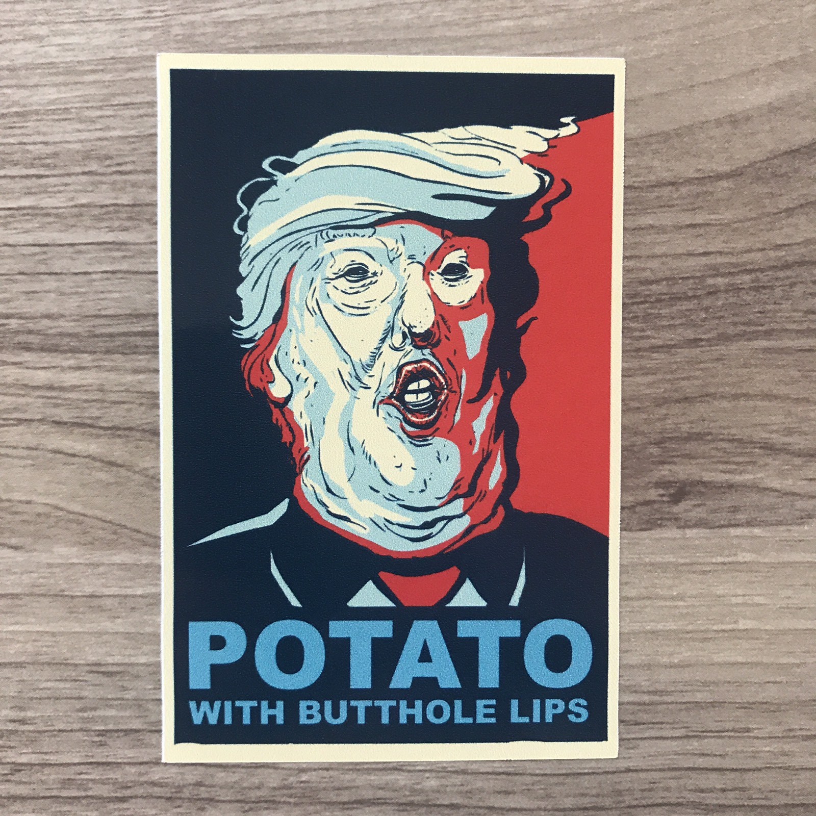 Donald Trump Potato With Butthole Lips 4" Tall Vinyl Sticker – BOGO