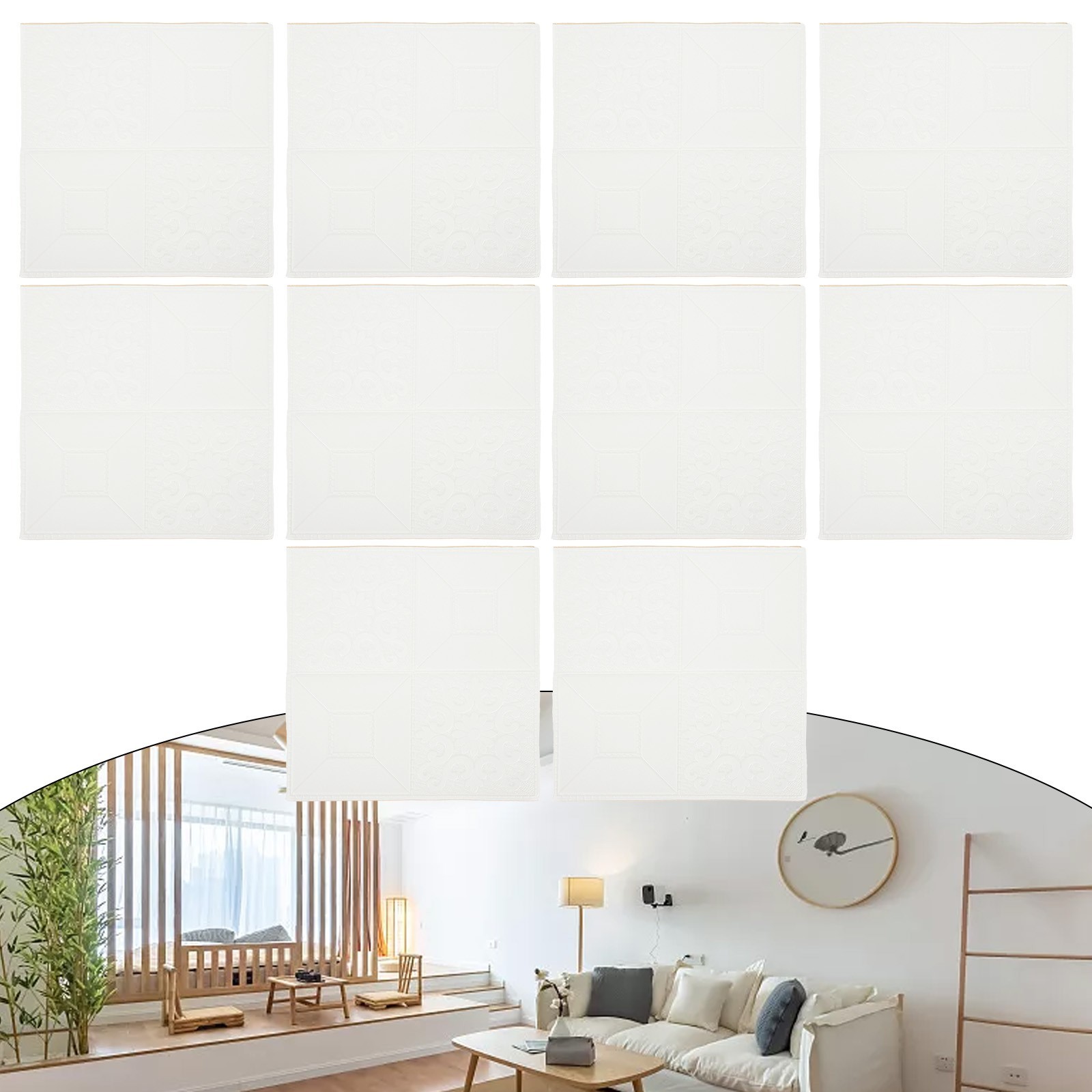 Foam Panel 3D Wall Sticker Decals Decoration Replacement Self-adhesive