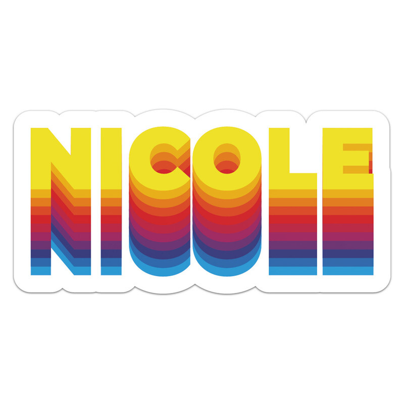 Rainbow Nicole Name – Car Bumper Sticker Vinyl Art Decal