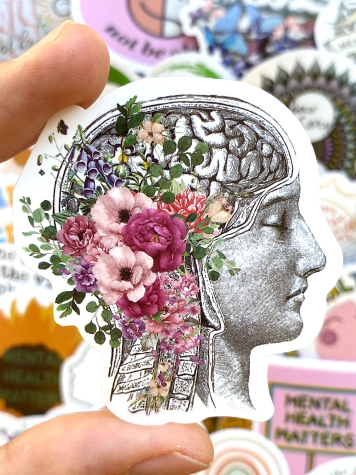 5-50 pcs Mental Health Stickers, Inspirational Motivational Vinyl Laptop Decals