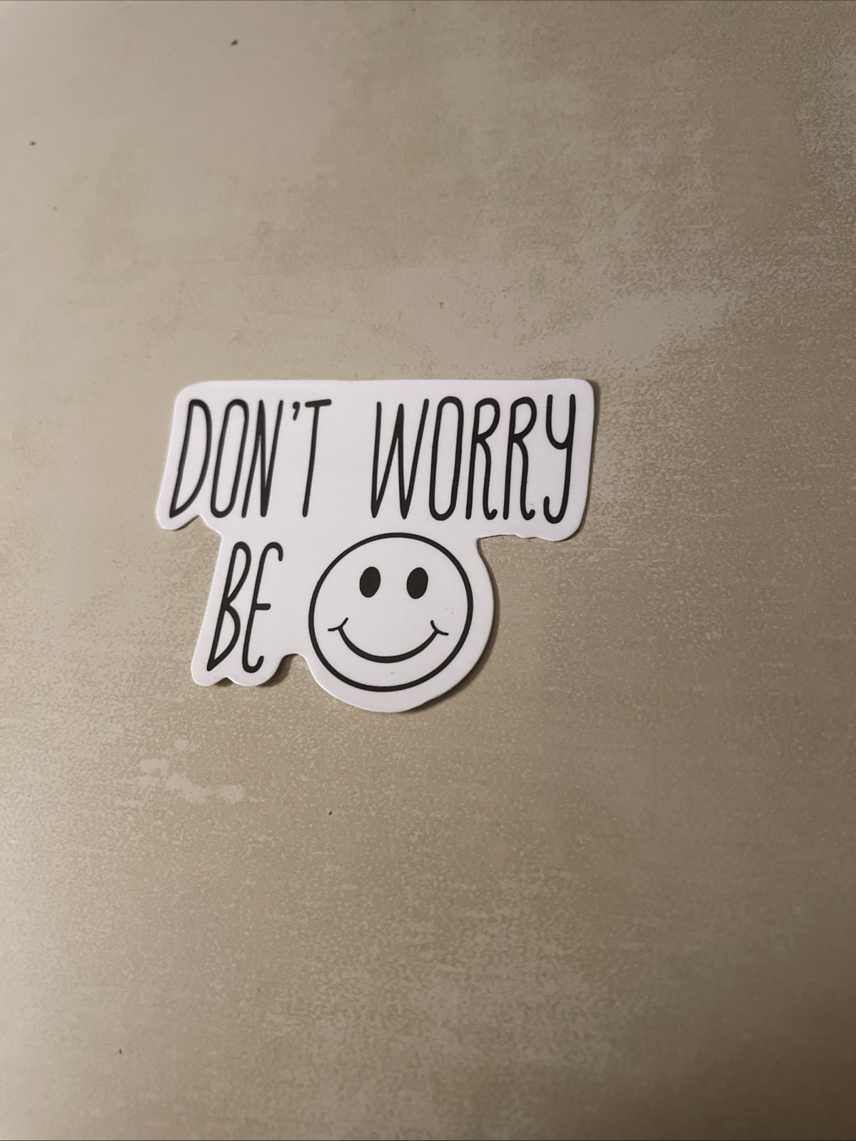 Don't Worry Be Happy White Sticker Smiley Face
