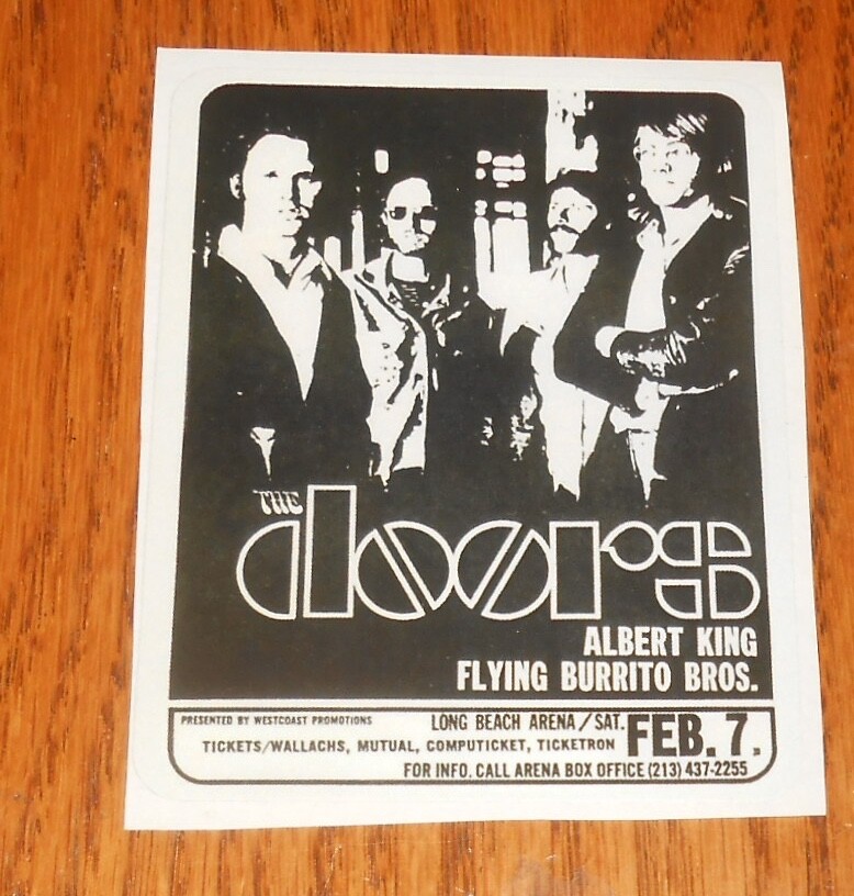 The Doors Sticker Vintage 3×3.5 RARE Jim Morrison Albert King Flying Burritos