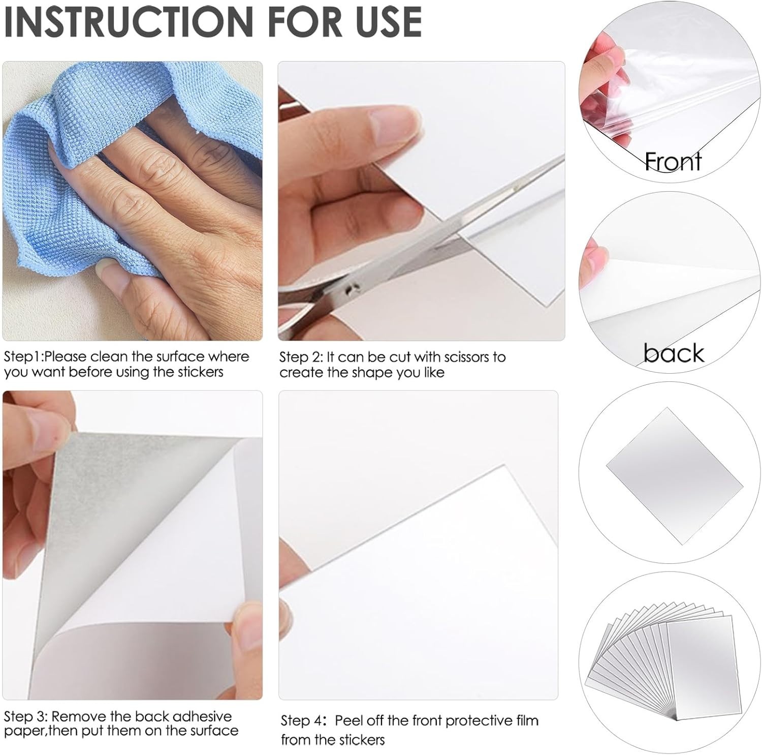 8"x10" Frameless Plastic Mirror Sheets – 20 Pcs Unbreakable & Safe for Crafts