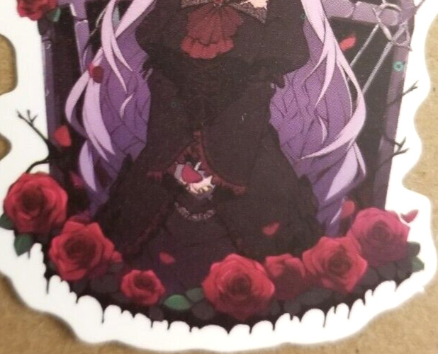 Halloween Sticker Girl Witch Vampire Purple Gothic Punk Rock Anime Manga Roses