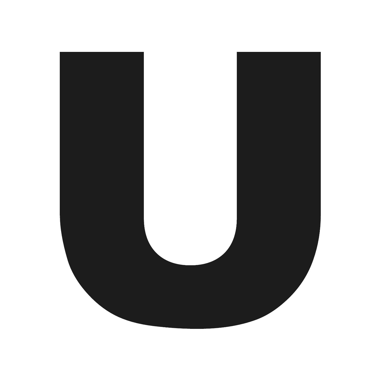 Letter U Initial Arial Black font Vinyl Sticker Decal Monogram Diploma