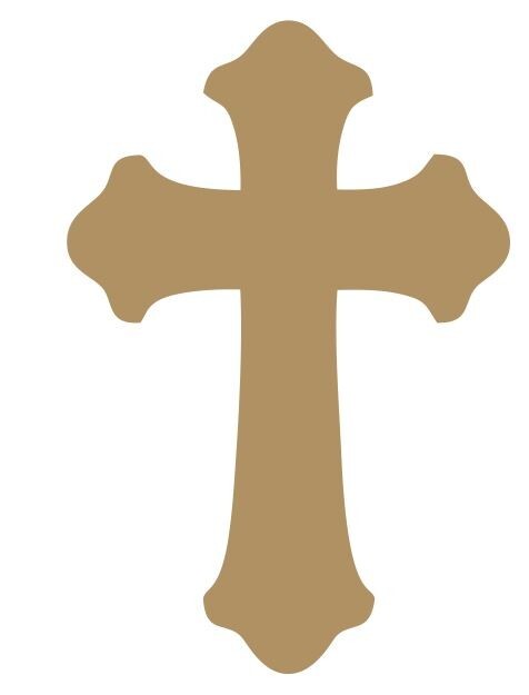 Cross Stickers Matte Gold Sticker 1" DC24-091