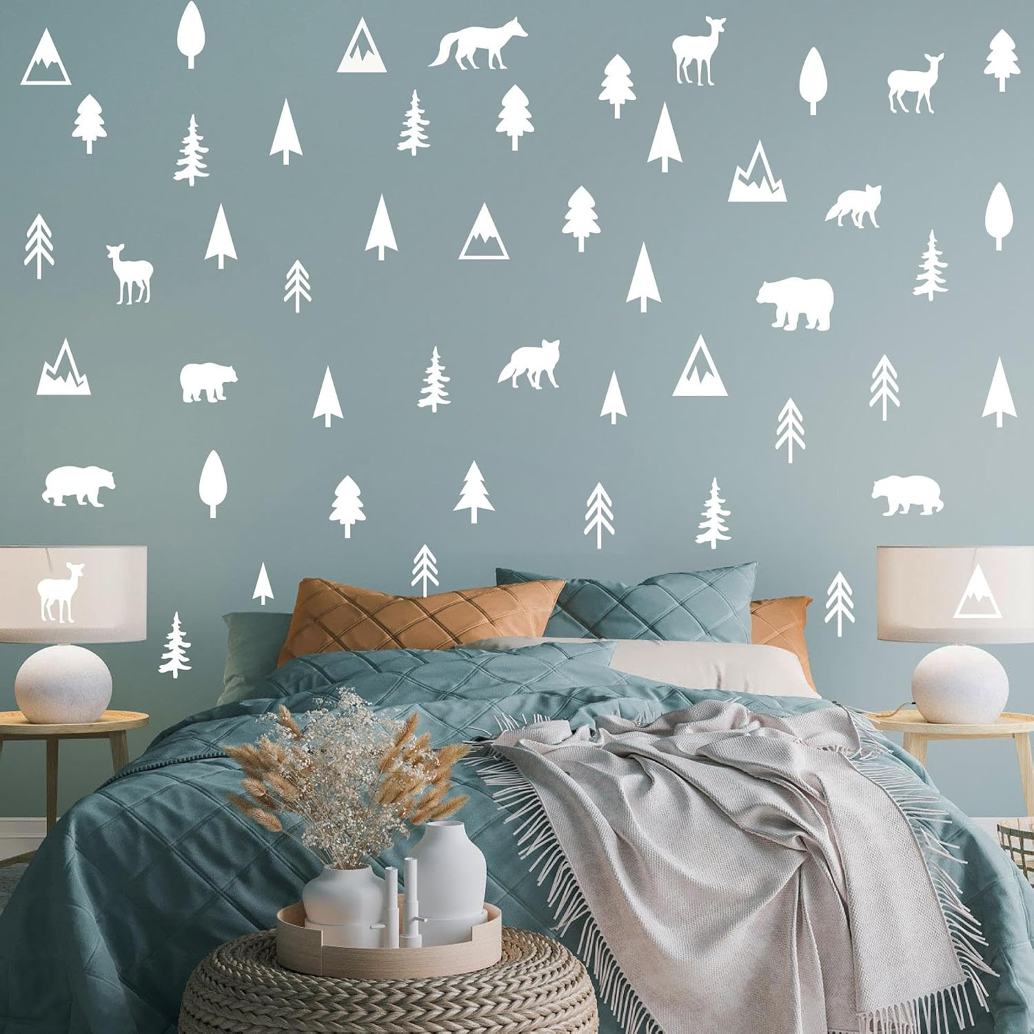 Woodland Animal Wall Decals – Vinyl Forest Animal Stickers for Kids Room