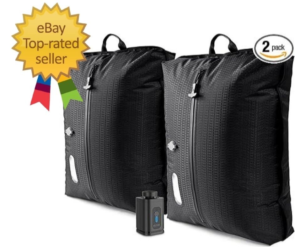 Travel Vacuum Bags with Pump 2PC Waterproof Compression Storage Bags