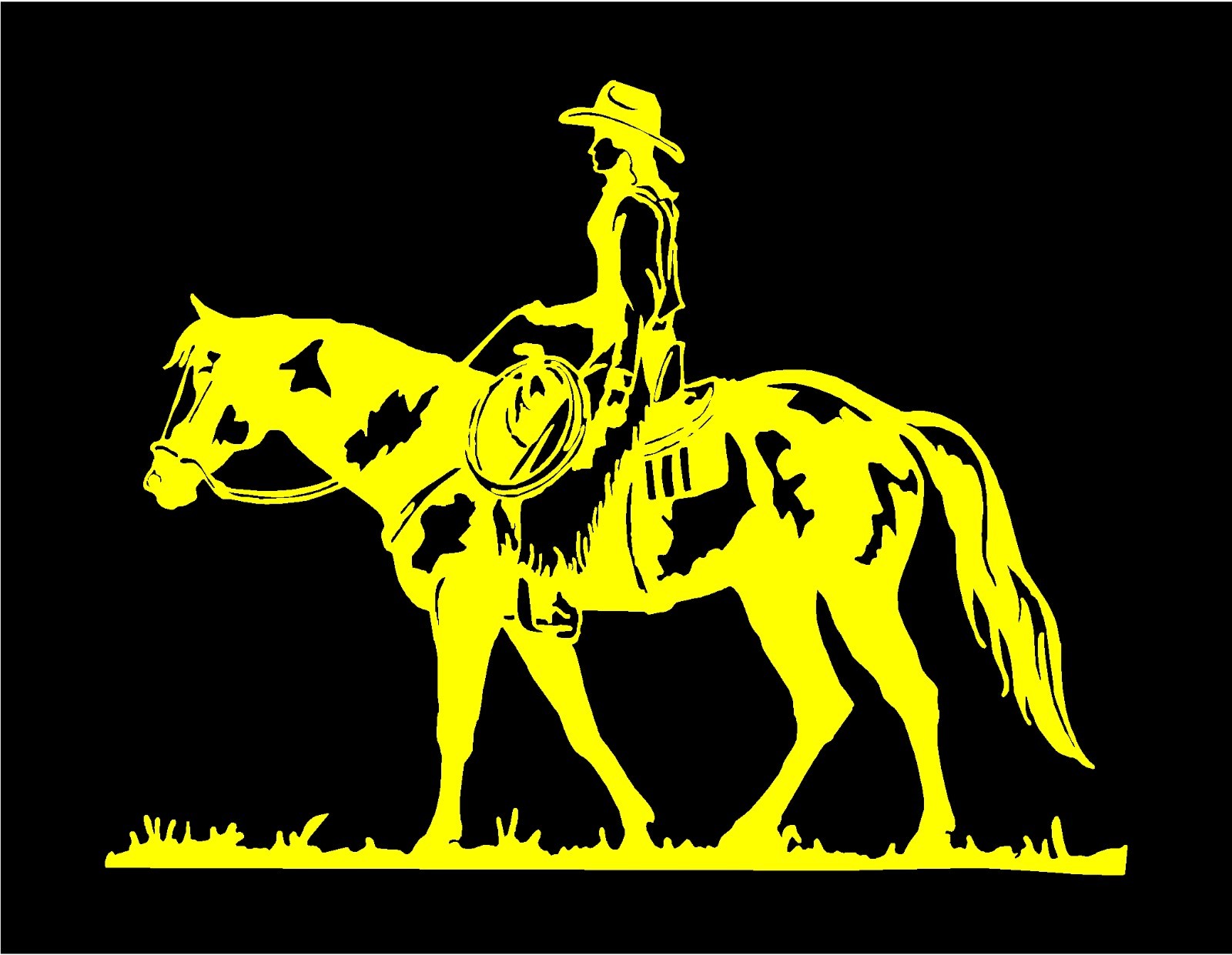 Cowgirl on Pleasure Horse Vinyl Decal car truck trailer window sticker graphics