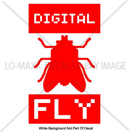 Digital Fly Custom Art Graphic Design Various Colors & Sizes Die Cut Vinyl Decal