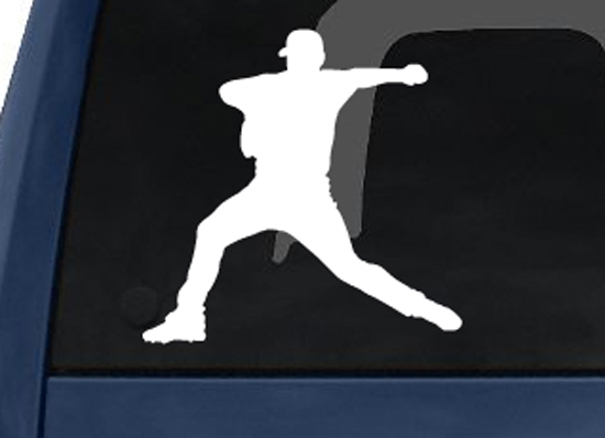 Sports Silhouette- Baseball Pitcher Fastball Version 1 – Car Tablet Vinyl Decal